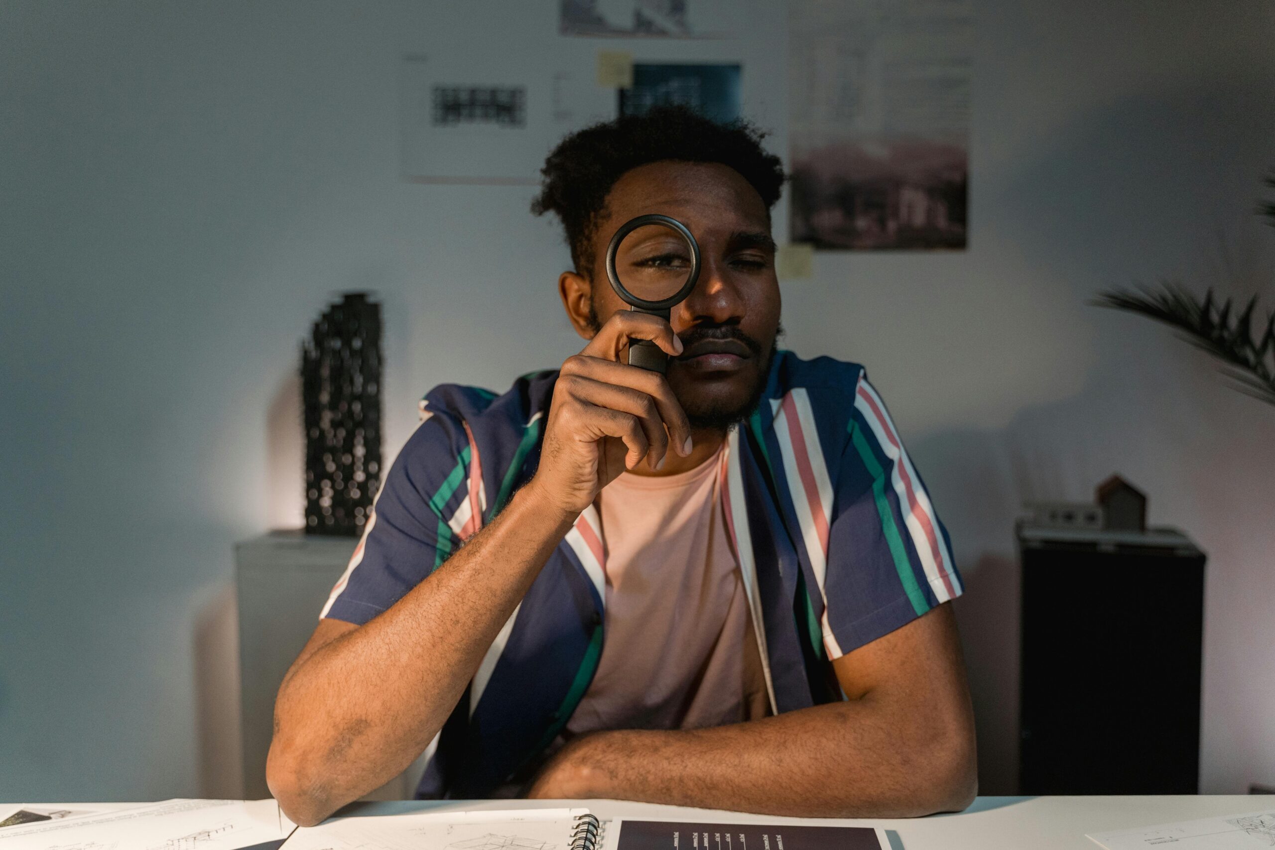Man searching for a new job and reviewing opportunities at home