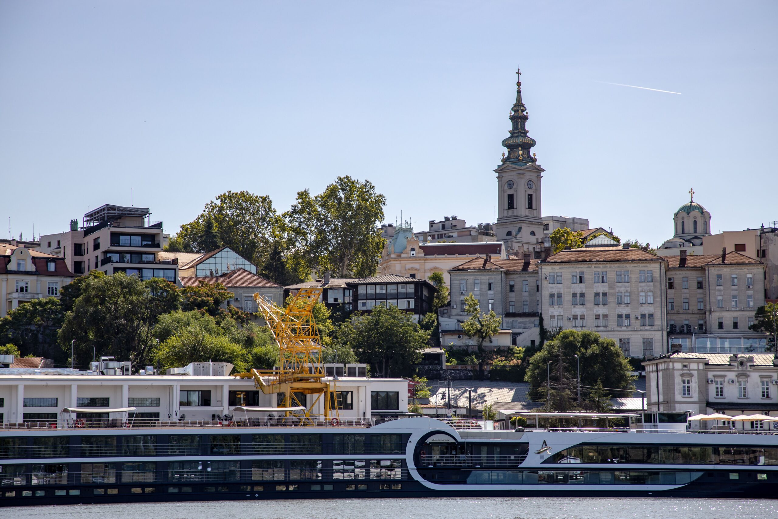 Belgrade waterfront and historic city centre in Serbia, a popular destination for digital nomads in the Balkans.