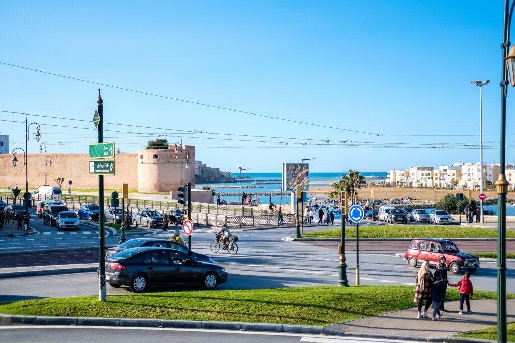 Coastal city street in Rabat, Morocco