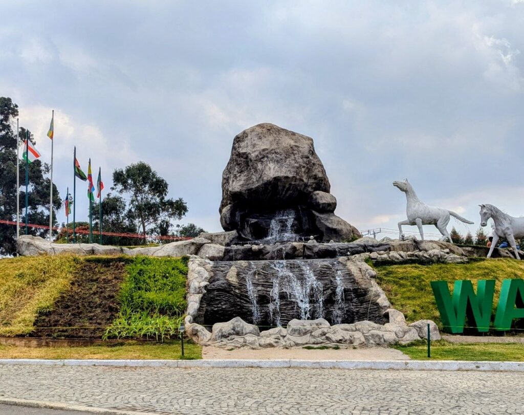 Wenchi Crater Lake visitor area in Ethiopia