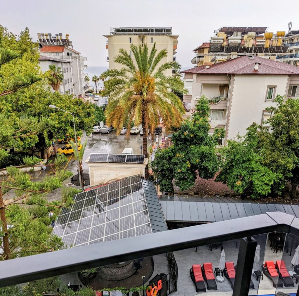 Rainy summer day in Oba, Alanya, viewed from my apartment balcony during my stay as a digital nomad