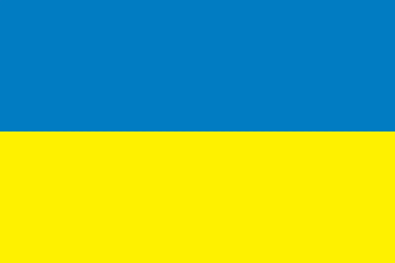 Blue and yellow national flag of Ukraine