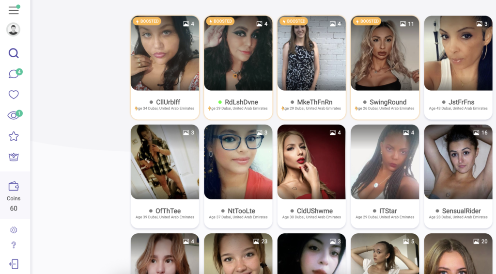 Seek Dating review screenshot showing member profiles and search interface