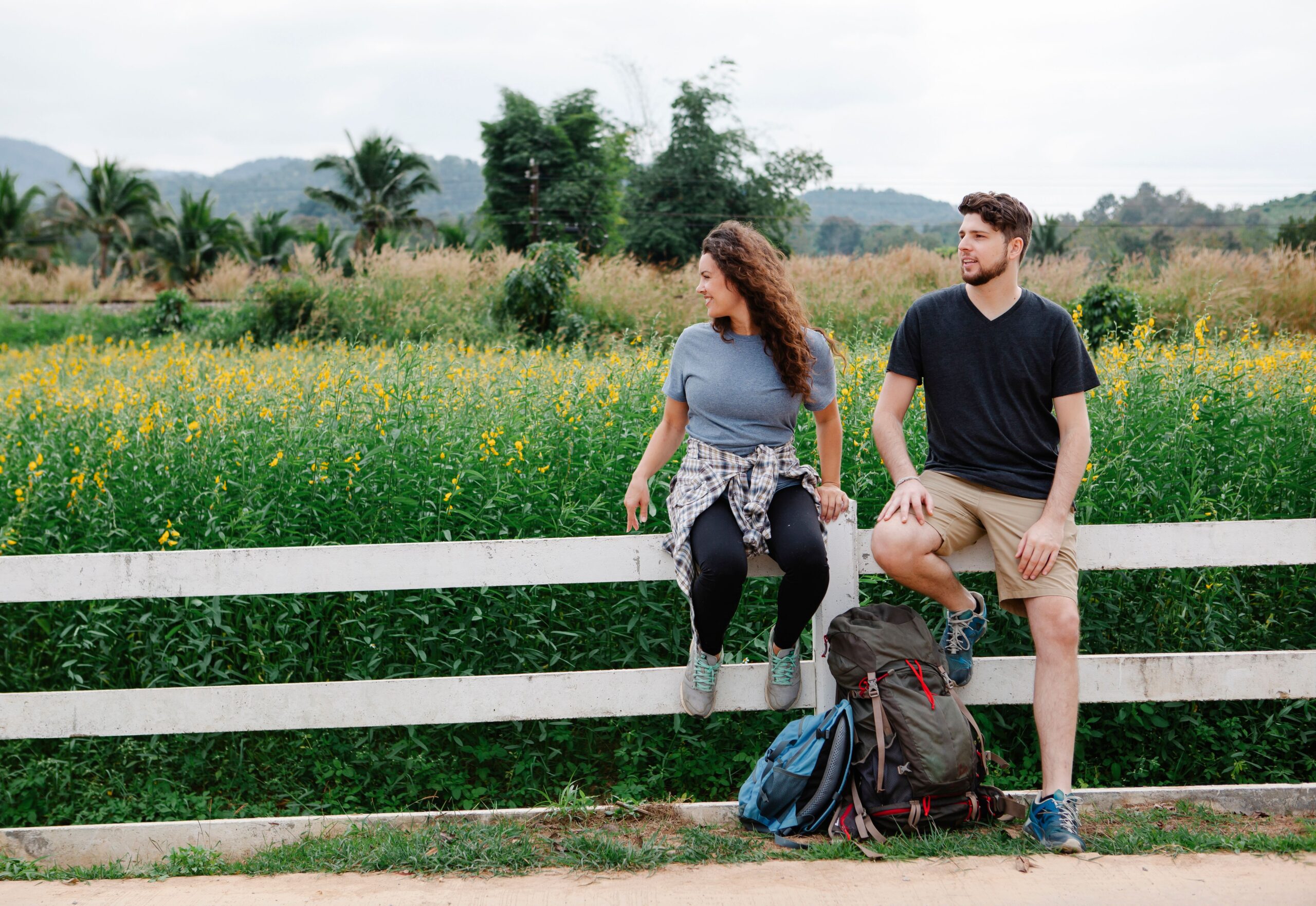 Travel couple spending time together on a casual date