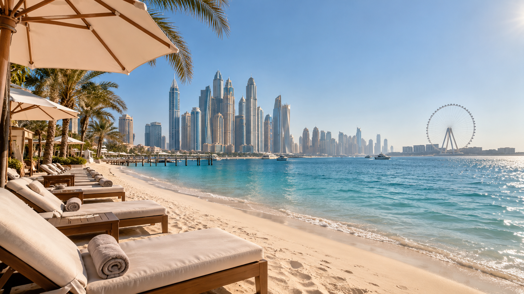 Luxury beach hotels in Dubai with skyline views